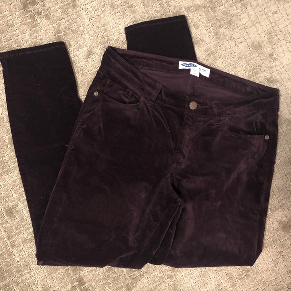 Old Navy Pants - Old Navy // Purple Velvet Rockstar Skinny Pants